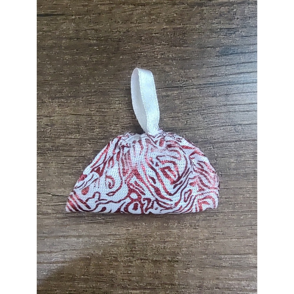Fashion Doll Handbag Purse White Red Abstract Print Z32